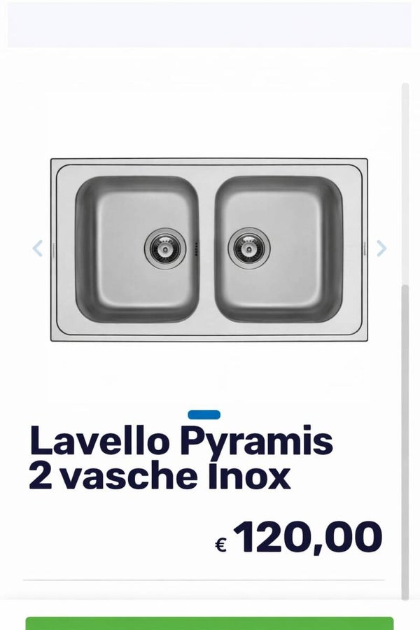 Lavello pyramis 2 vasche inox