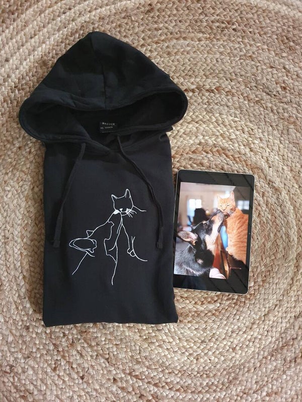Hoodie met lijntekening (Meerdere kleuren beschikbaar)