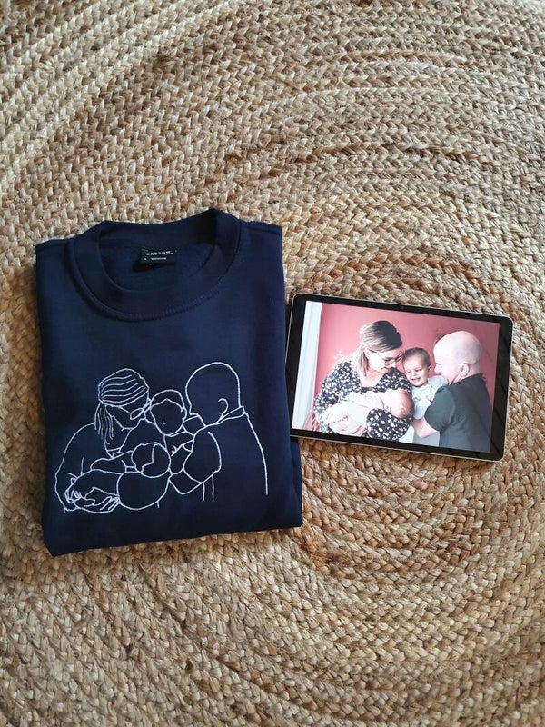 Sweater met lijntekening (meerdere kleuren beschikbaar)