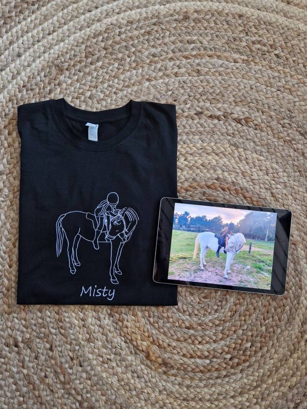 T-shirt met lijntekening (meerdere kleuren beschikbaar)