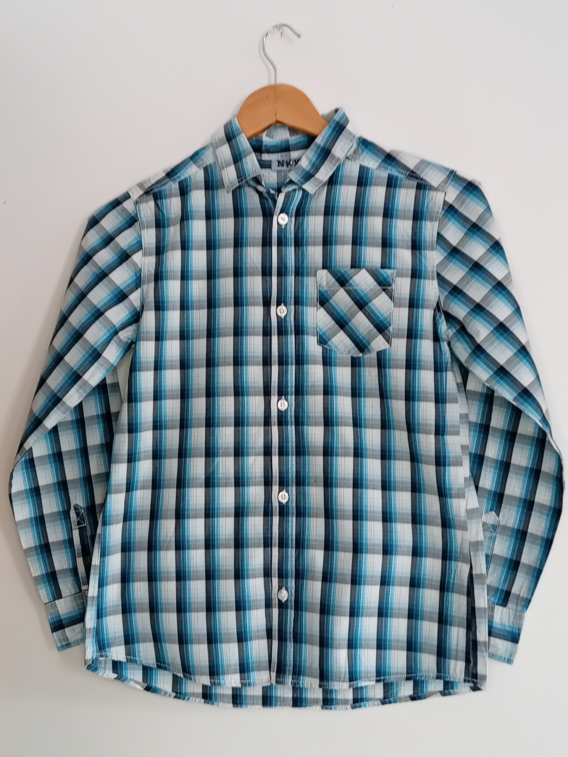 Chemise à carreaux bleus