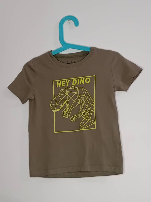 T-shirt kaki dinosaure