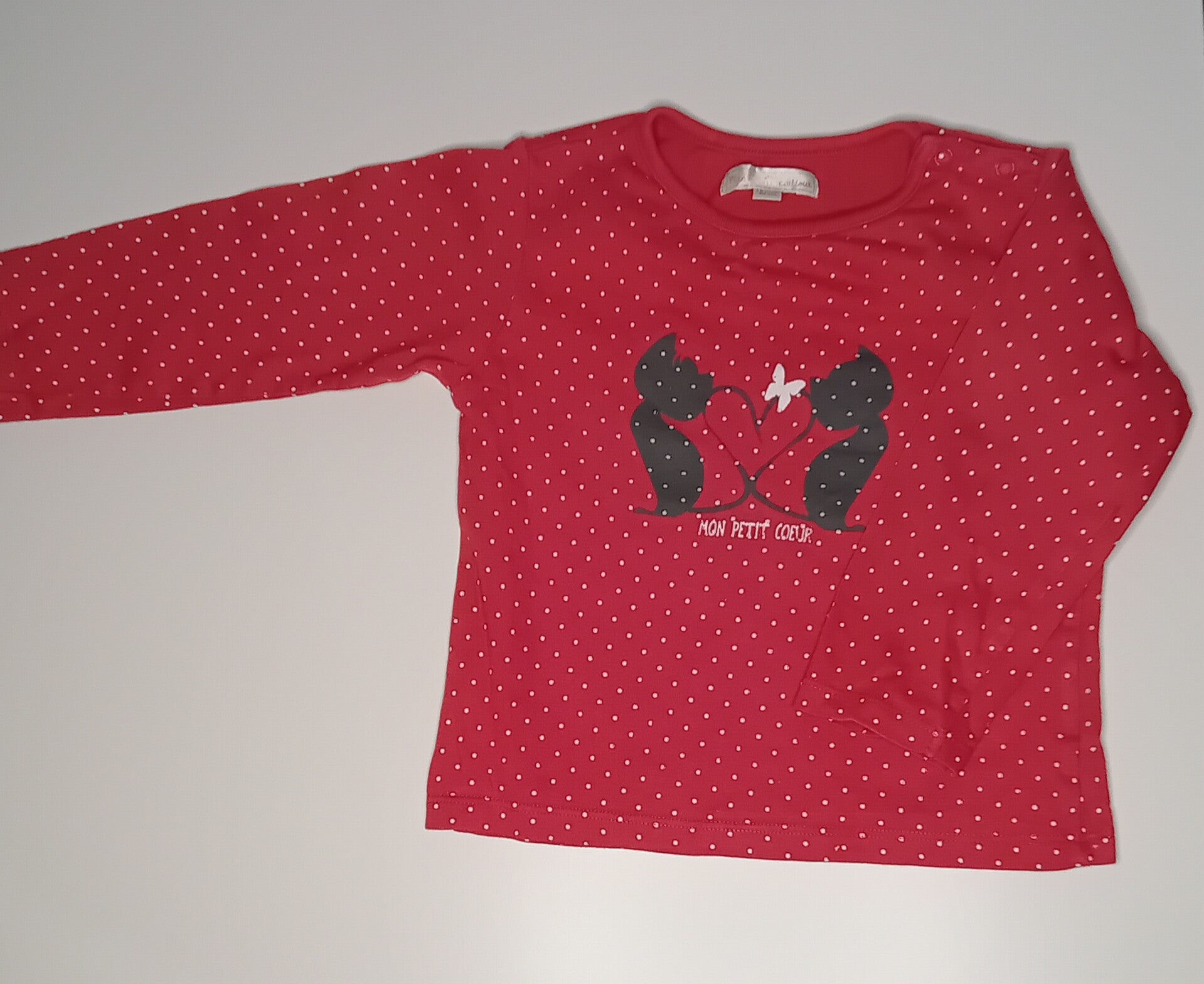 Tee-shirt chat à pois