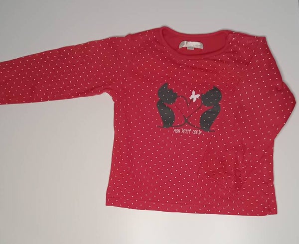 Tee-shirt chat à pois