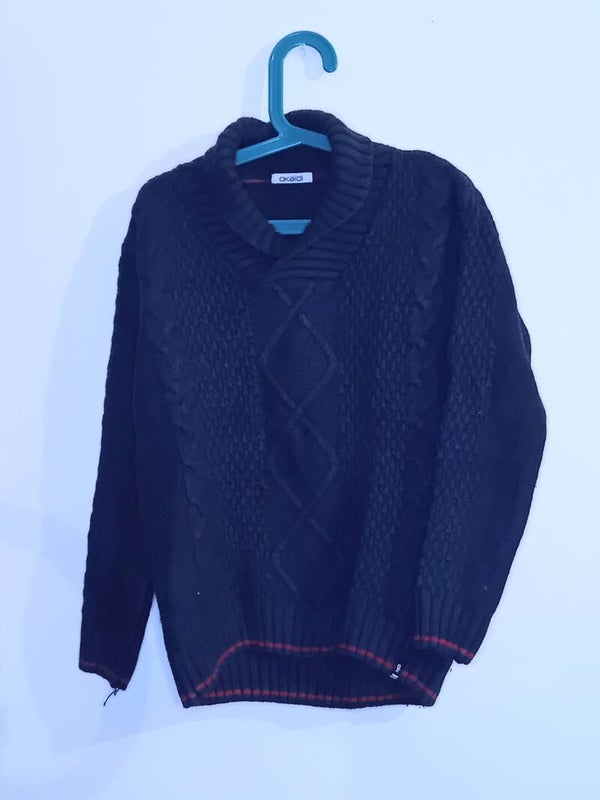 Pull bleu marine/rouge