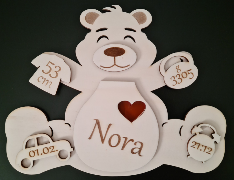 Tanjo Bestickte Windel Im Rahmen – Personalisierbar Mit Name, Datum, Größe & Gewicht, Nachhaltiges Babygeschenk