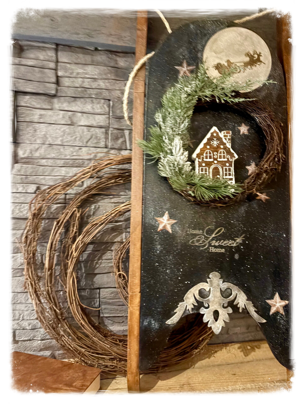 Traîneau de bois deco