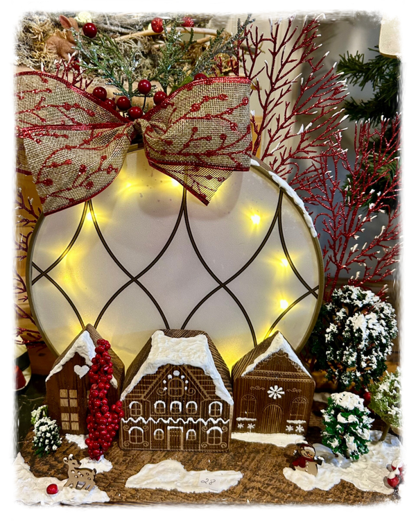 Village en bois illuminé