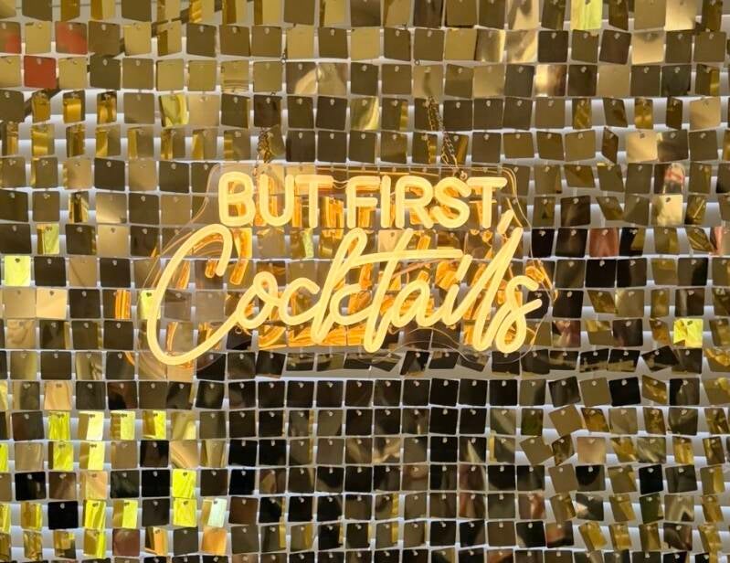 But First Cocktails neon sign