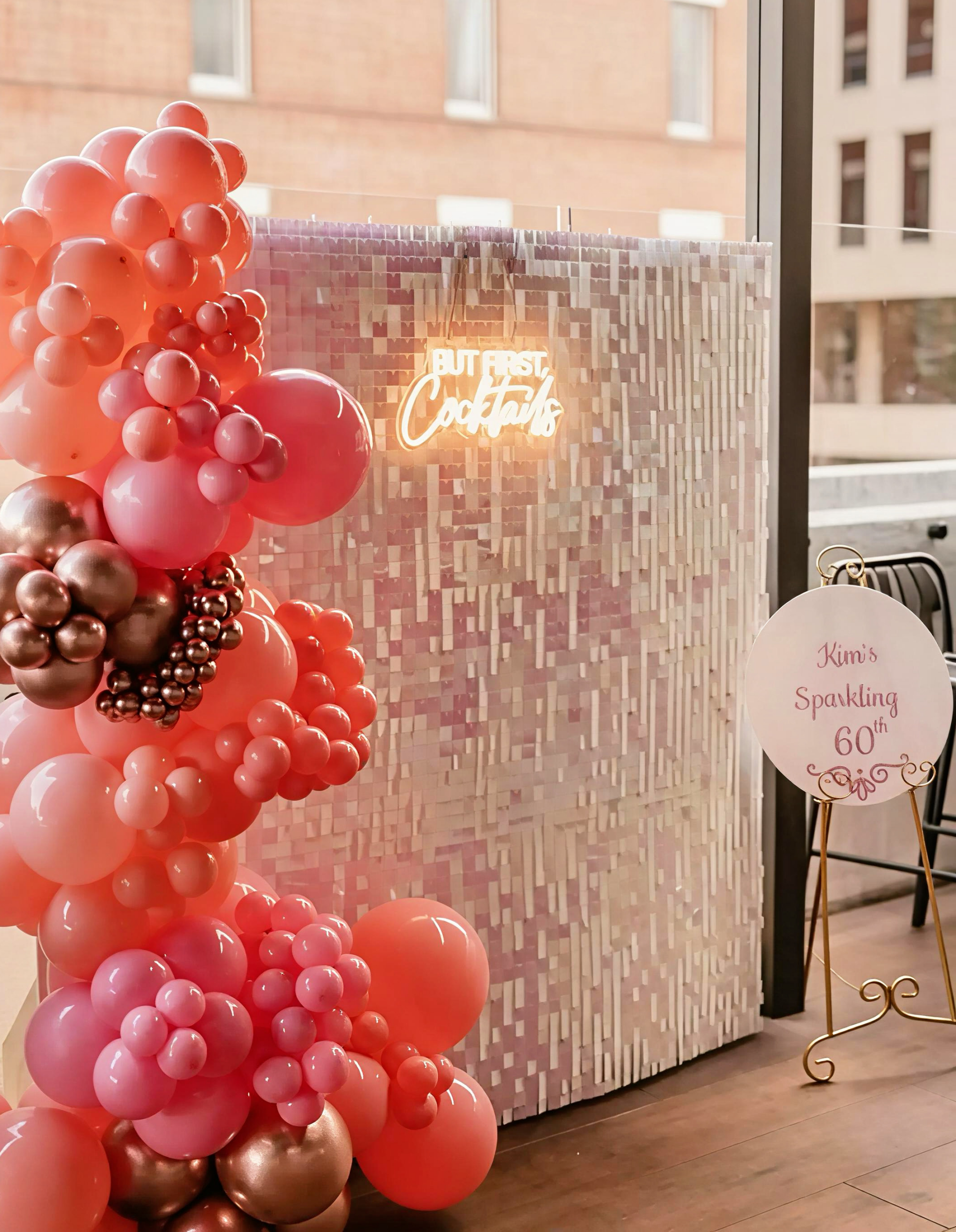 Shimmer Wall Hire Hobart Party Pop N Creations