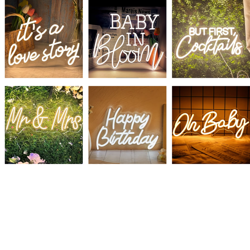 Neon sign hire Hobart Party Pop N Creations
