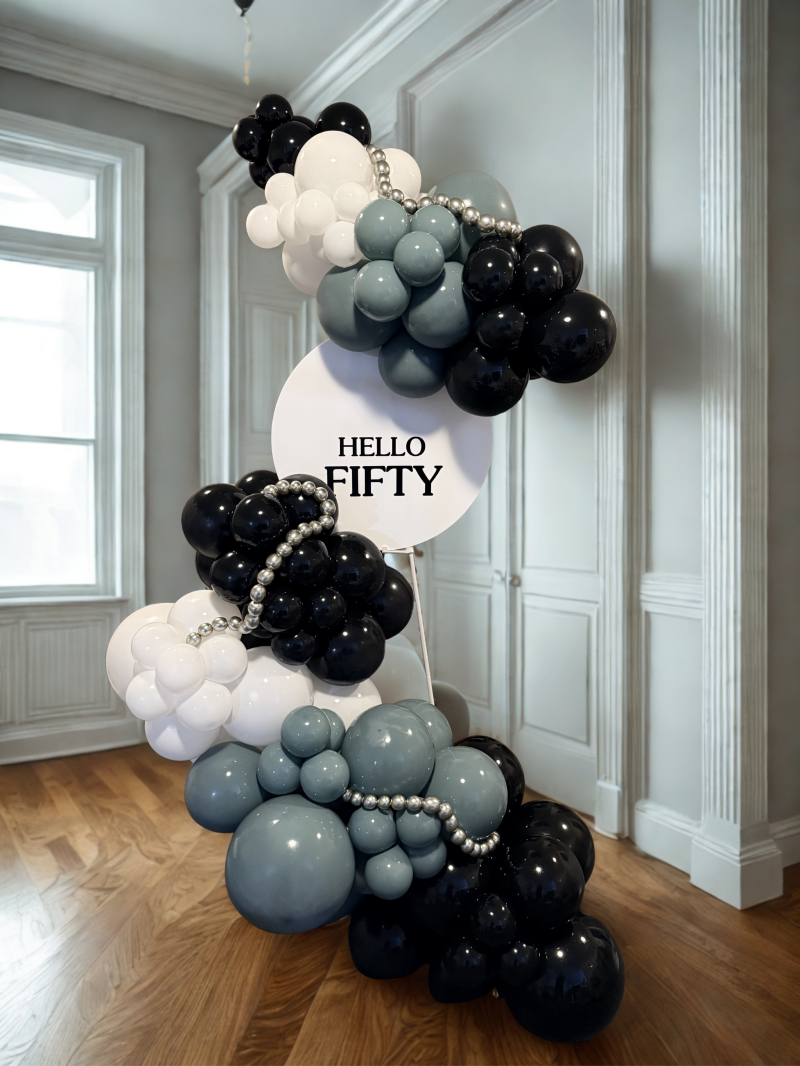 Customised Balloon Garland wrap around Easel