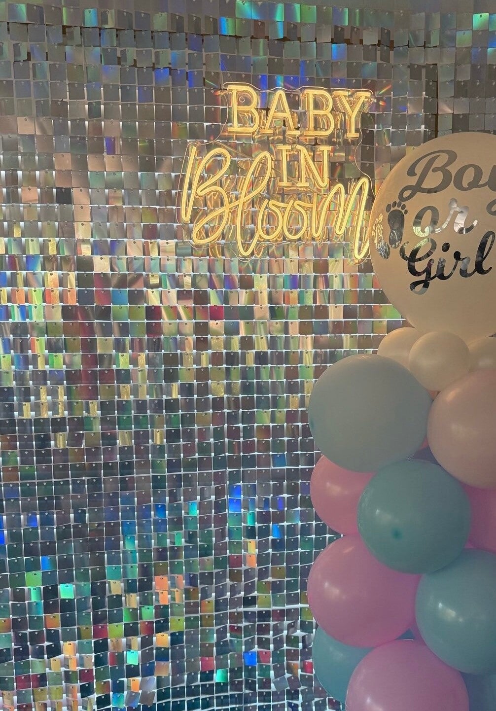 Rainbow Silver shimmer wall