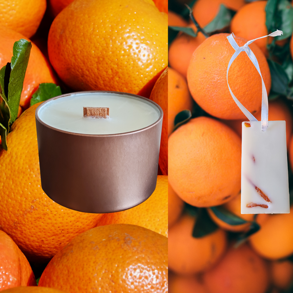 BOUGIE PARFUMÉE MANDARINE + SUSPENSION ARMOIRE PARFUMÉE MANDARINE