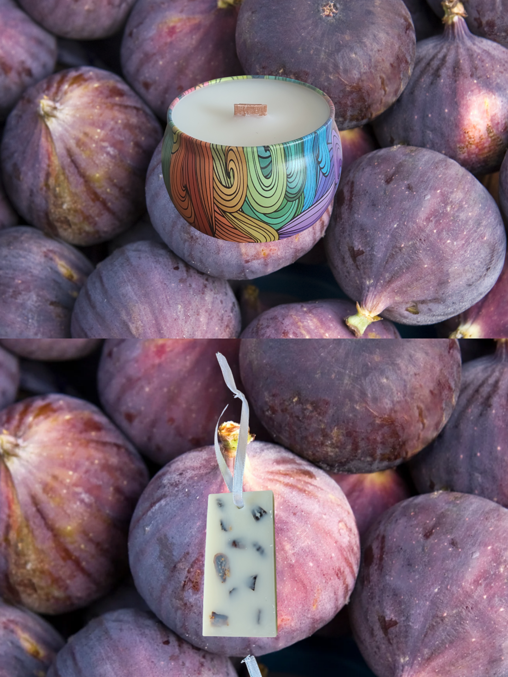 BOUGIE PARFUMÉE FIGUE + SUSPENSION ARMOIRE PARFUMÉE FIGUE