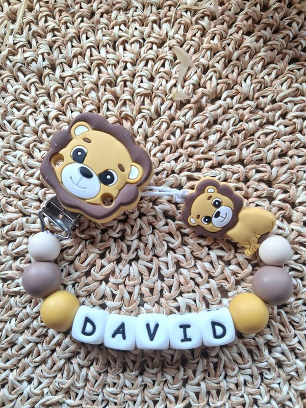 Chupeteros Personalizados de Silicona para bebé- león