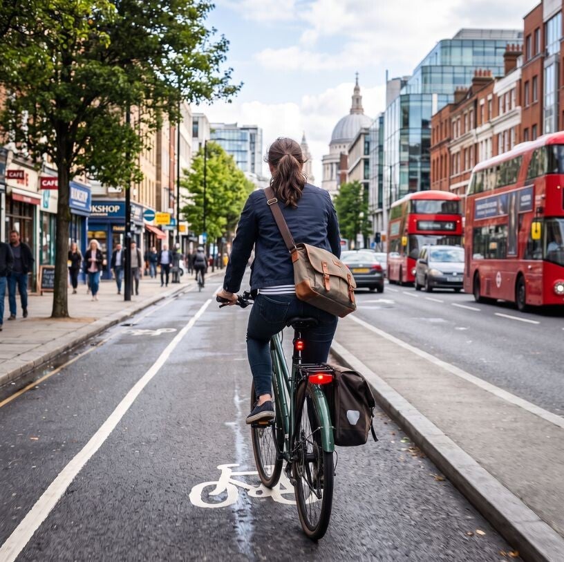 Een fietser kan op straat worden aangereden