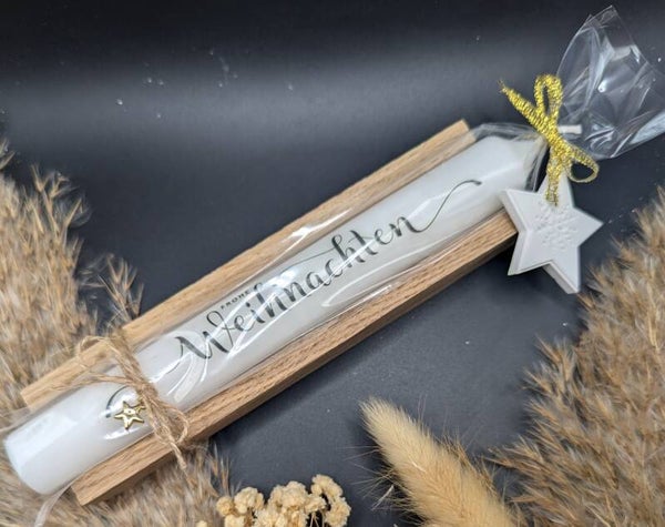 Weihnachtskerze in Holzbox