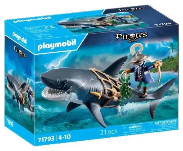 Playmobil Pirates 71793 Pirate et requin avec mâchoire articulée- Hai