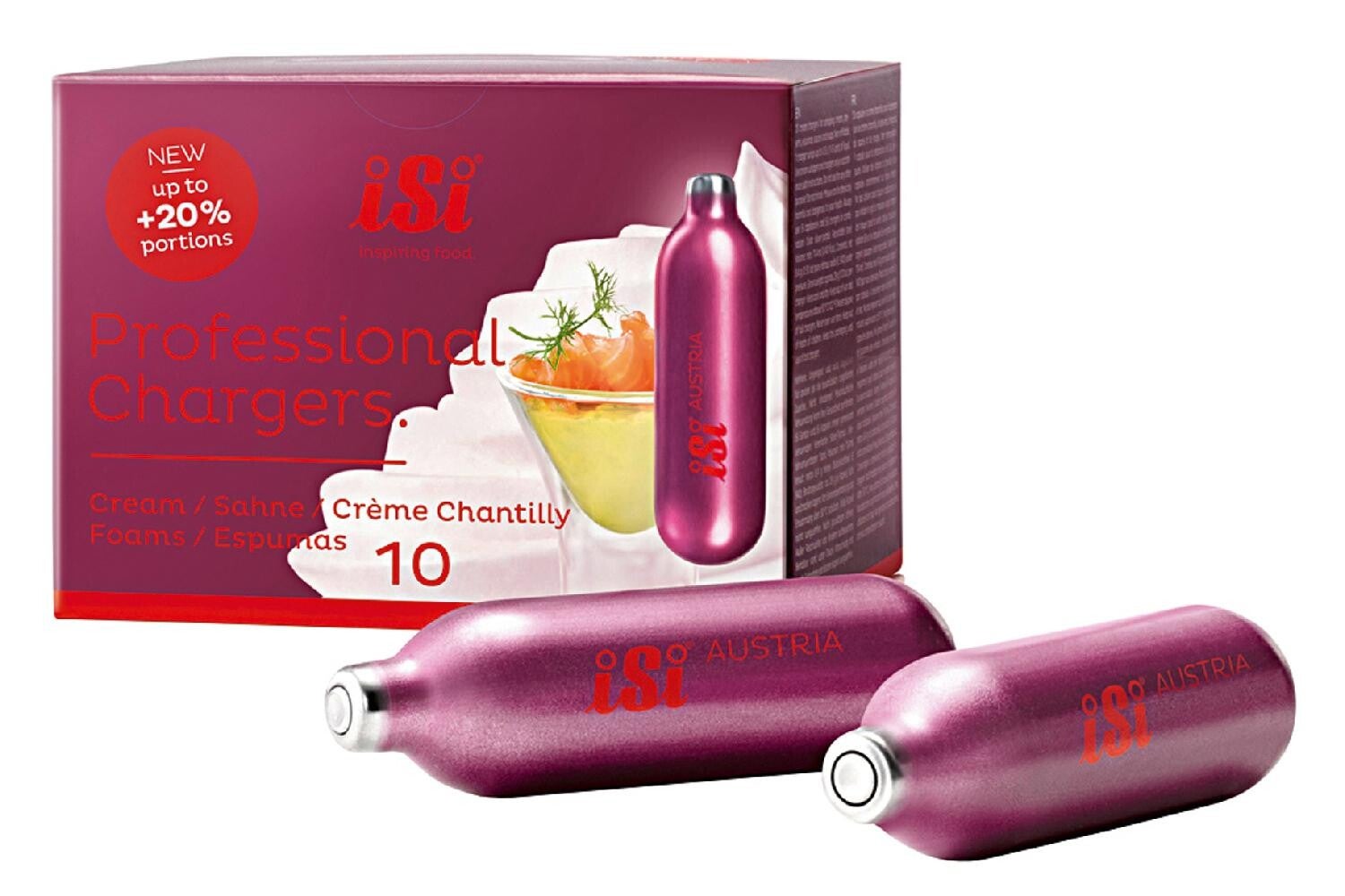 ISI CARTOUCHES Chantilly - Sahne Patronen Kapseln Sahnebereiter capsules SODA bière beer Bier