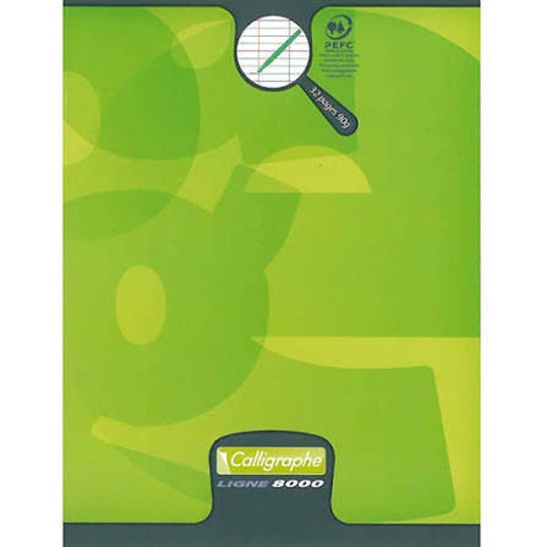 Cahier piqué 8000 CARTE 17x22 cm 32 pages - Heft A5 Clairefontaine Séyès Calligraphe