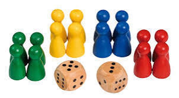 Spielkegel mit Würfeln - pions de jeux et dés - Mensch ärgere dich nicht