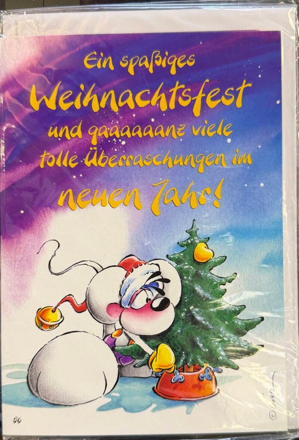 Diddl Klappkarte Weihnachten / Neujahr DE - carte de voeux Noël DE - wish card