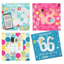 Zahlenkarten mit Musik, quadratisch - carte de voeux musicale carrée Depesche