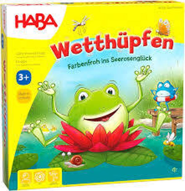 HABA  Wetthüpfen "Farbenfroh ins Seerosenglück" -jump around - froggie