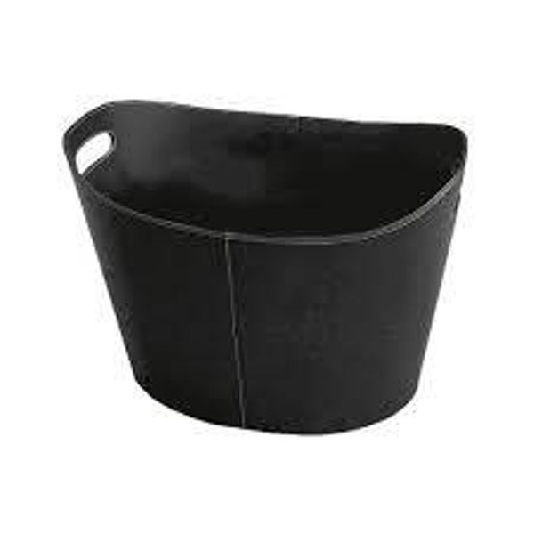 FIREFIX Lederkorb, schwarz - Kaminholz Korb - corbeille bois cheminée