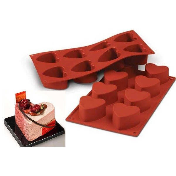 Silikonform Herz - moule silicone coeur Silikomart - Backform - heart 3D