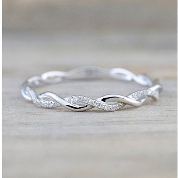 ◆VINTAGE HOLLYWOOD◆ 925 Silver Crescendo Twist Ring VH2435 twisted silver ring | SHIMMER