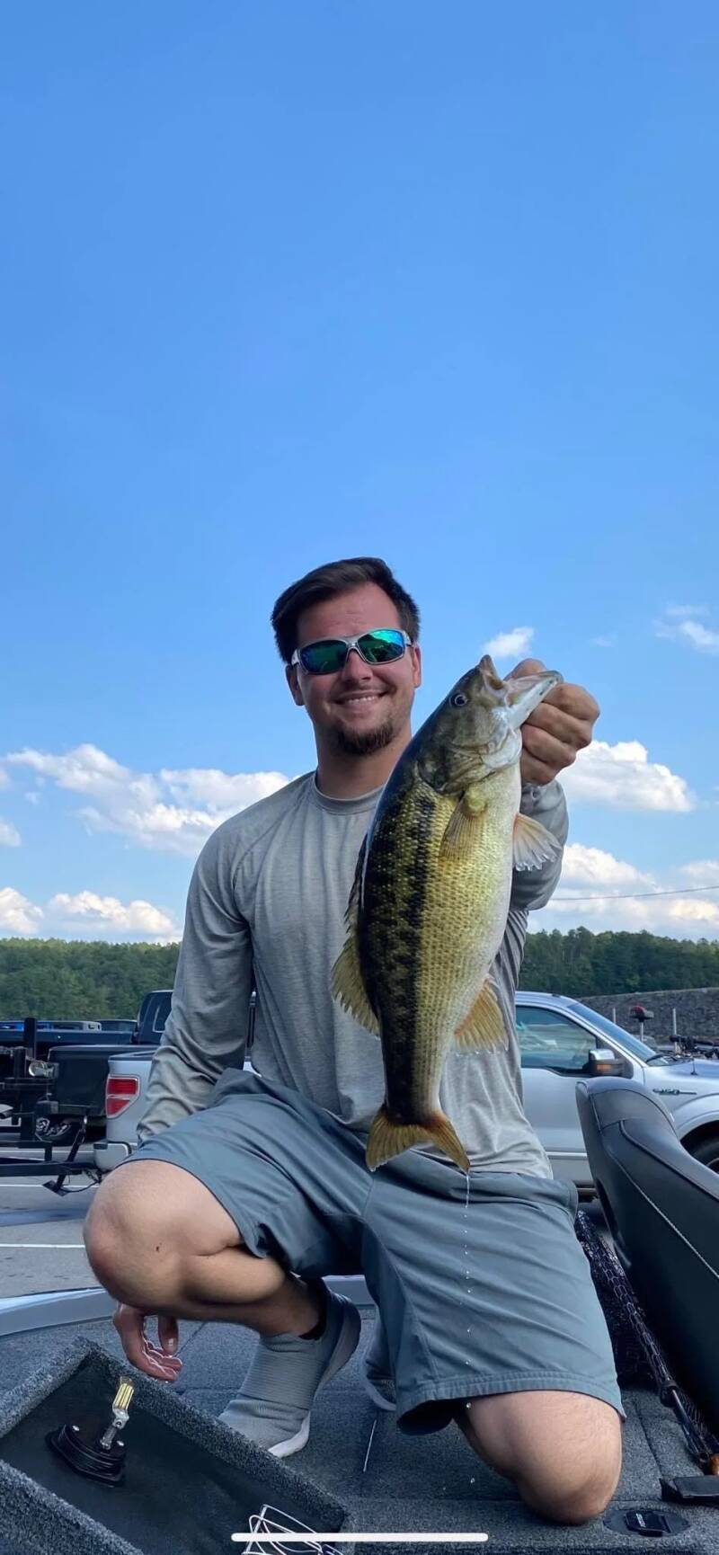 BWCJ angler Austin Swindle showing off a nice bass.