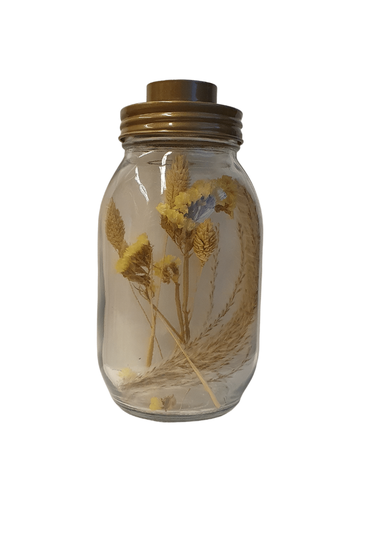 Droogbloemen In Waxinelicht - Geel