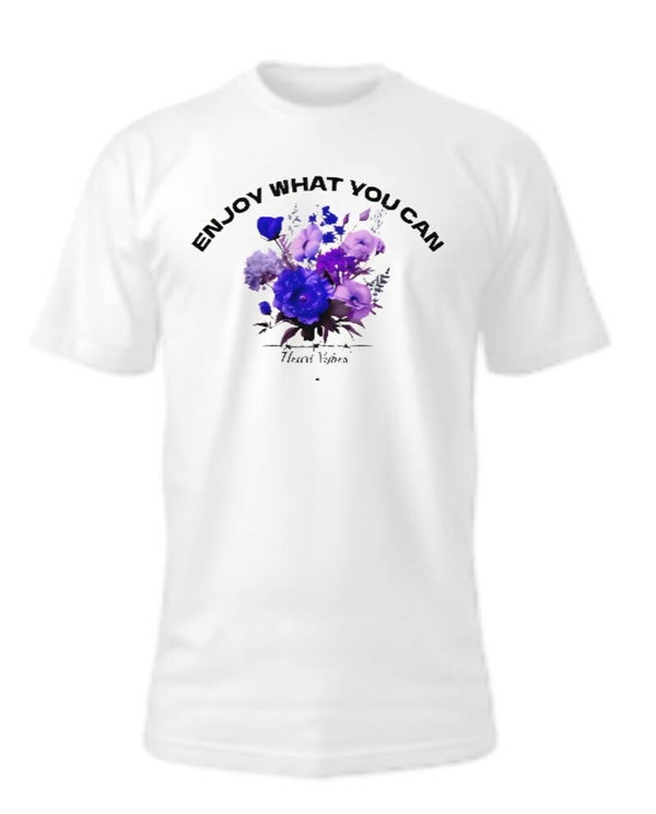 Enjoy What You Can shirt - Purple flowers