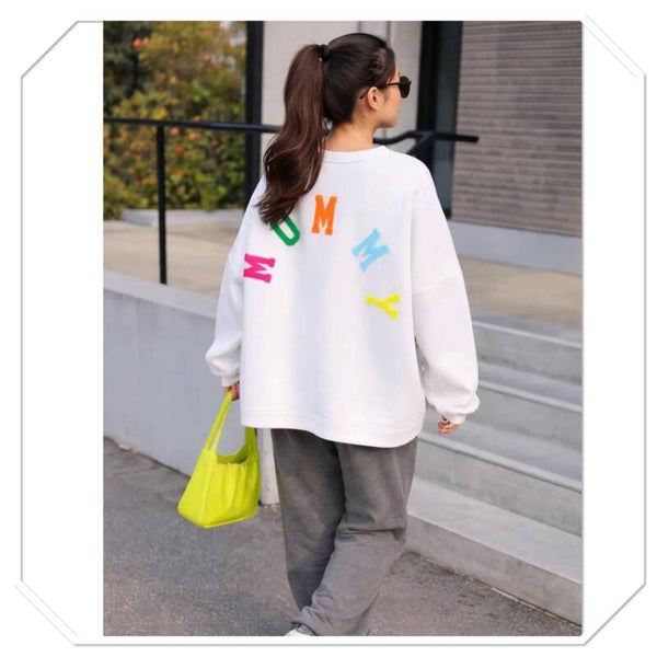 Sweat-shirt mommy blanc