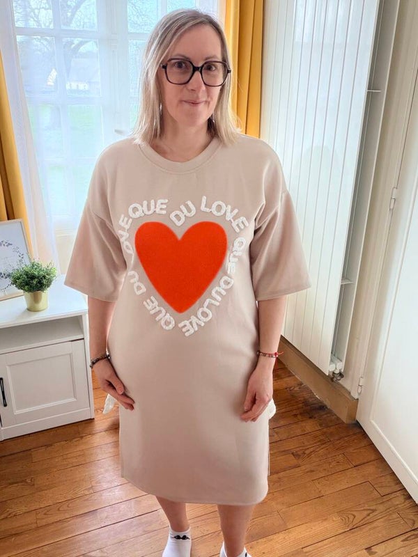 Robe t.shirt beige