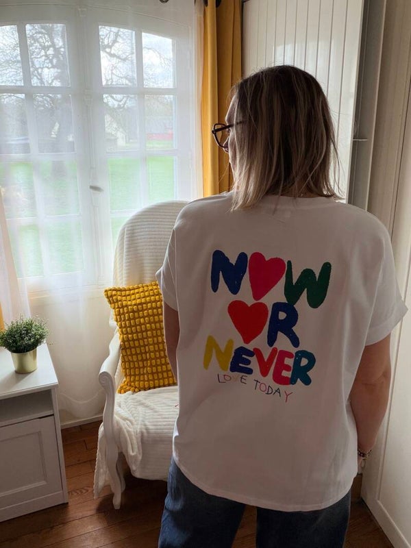T.shirt now or never multicolore