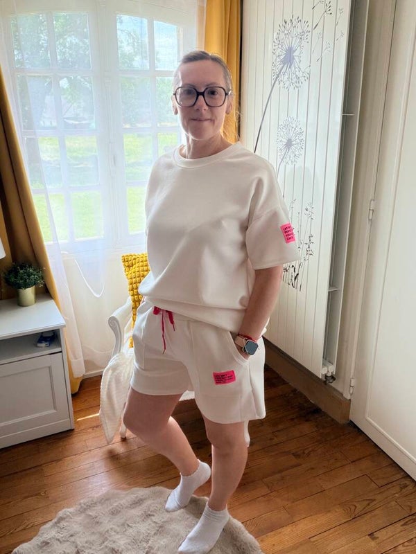 Ensemble short Blanc/rose
