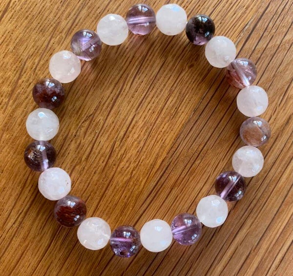 Armband Auralit/Super Seven mit Rosenqurz