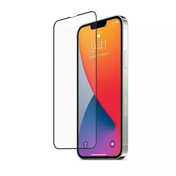 Film verre trempé avec cadre noir iPhone 13 Mini (Boite/blister)