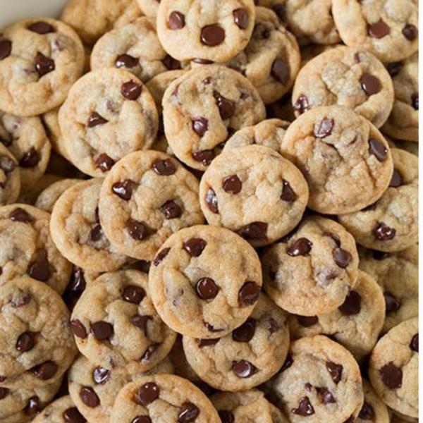 Mini choco chip cookies