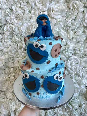 Cookie monster taart