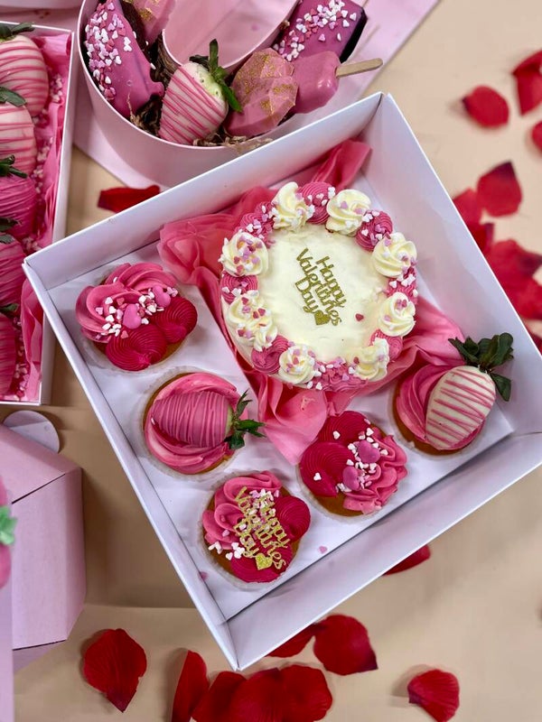 Roze bento cupcake box