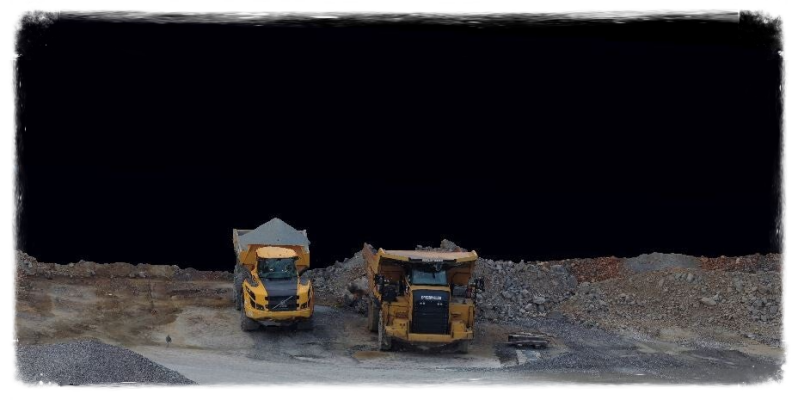 Numérisation 3D d'engins de chantier en carrière