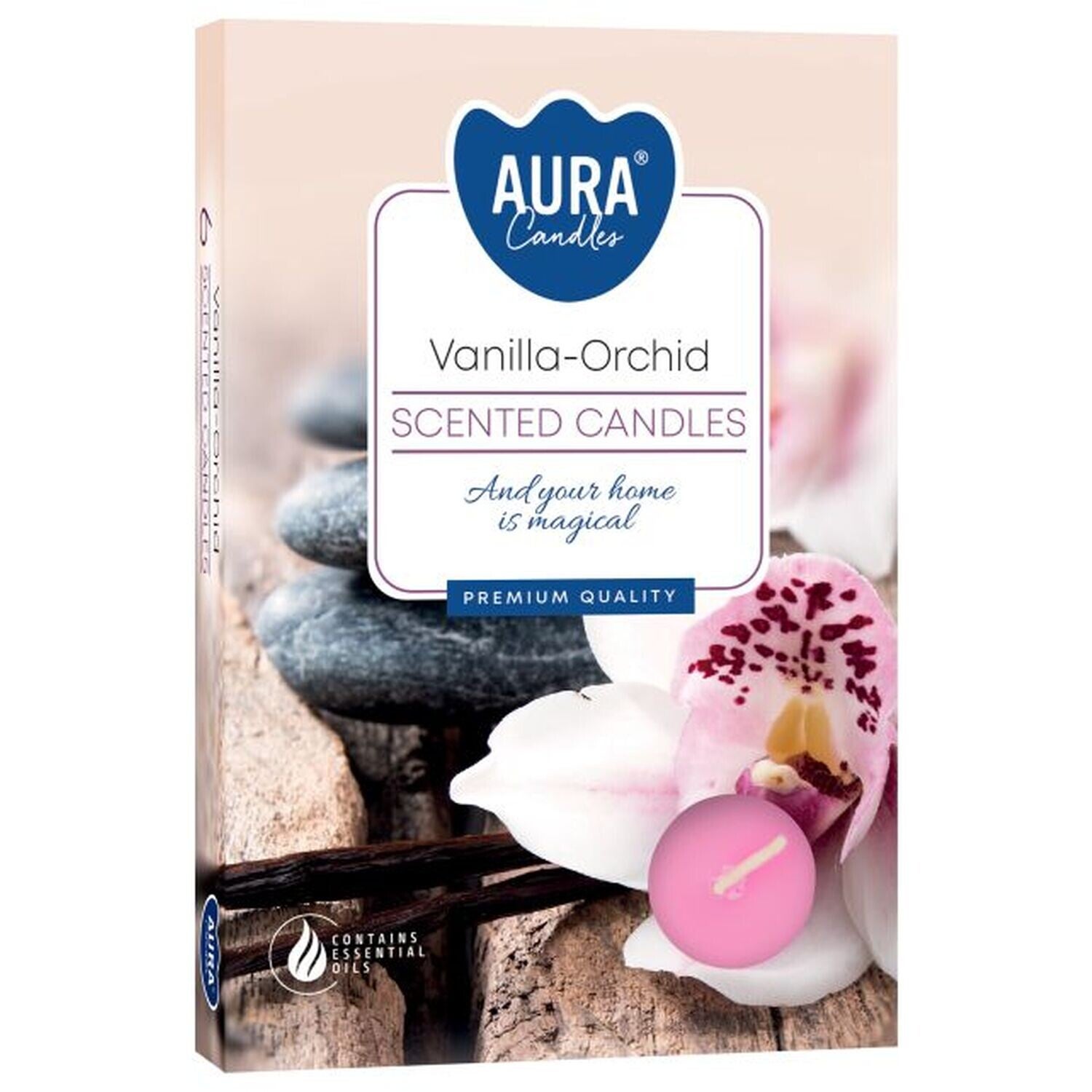 Set of 6 Scented Tealights - Vanilla & Orchid
