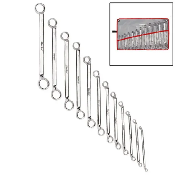 Clarke  12 piece 6 - 32mm Polished Elliptical Ring Spanner Set
