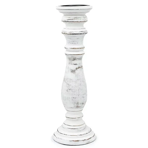Classic Candle Stand - Whitewash - Medium