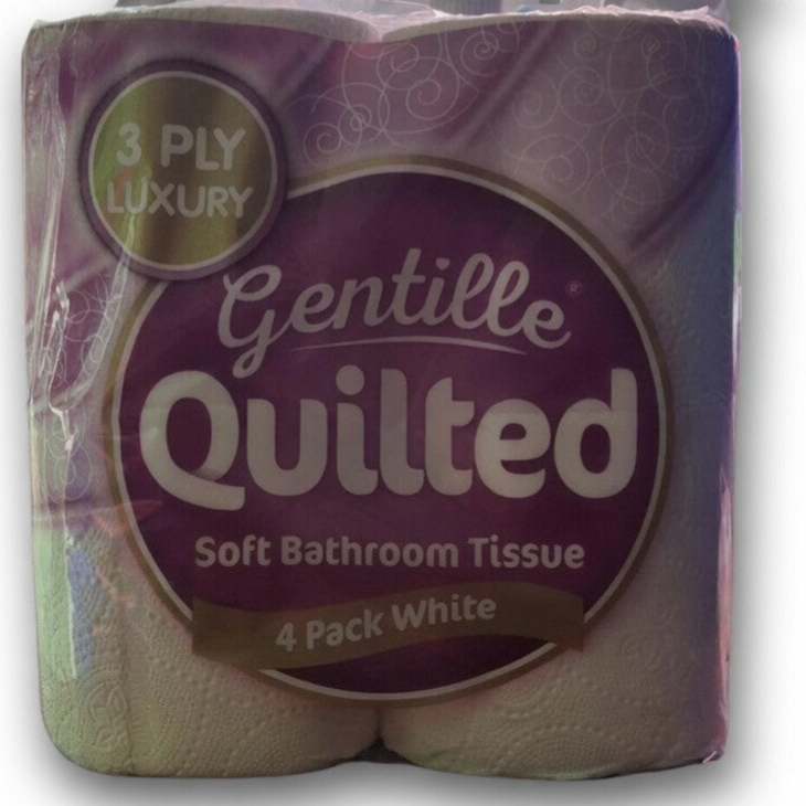 Gentille Quilted Soft Bathroom Tissue 4 Pack