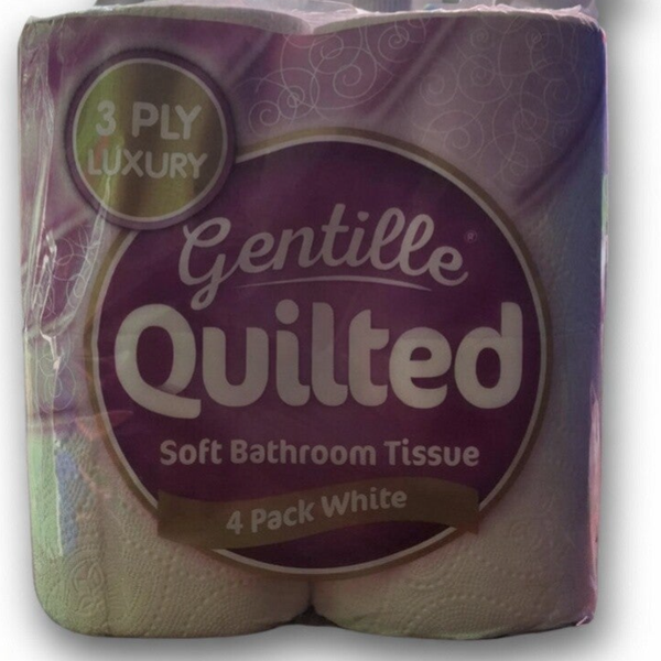 Gentille Quilted Soft Bathroom Tissue 4 Pack